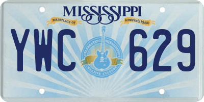 MS license plate YWC629