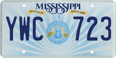 MS license plate YWC723