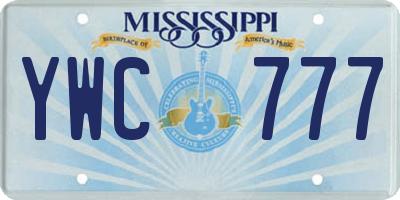 MS license plate YWC777