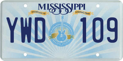 MS license plate YWD109