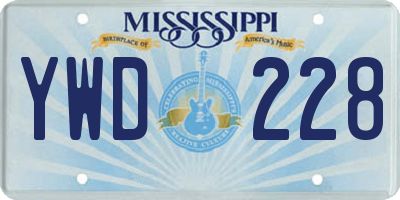 MS license plate YWD228