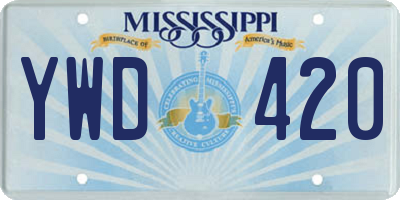 MS license plate YWD420
