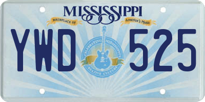 MS license plate YWD525