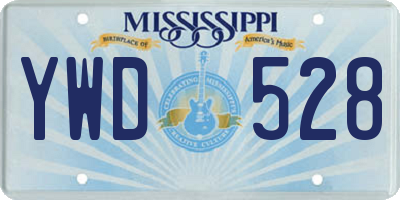MS license plate YWD528