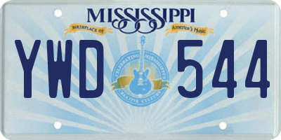 MS license plate YWD544