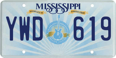 MS license plate YWD619