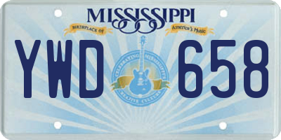 MS license plate YWD658