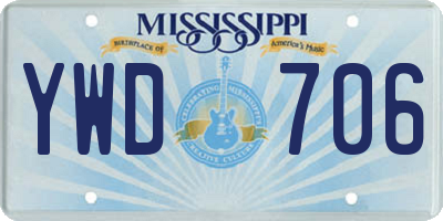 MS license plate YWD706