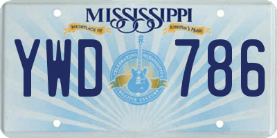 MS license plate YWD786