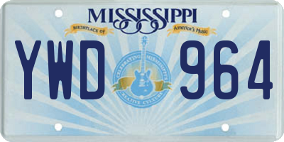 MS license plate YWD964