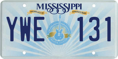 MS license plate YWE131