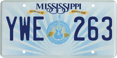MS license plate YWE263