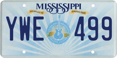MS license plate YWE499