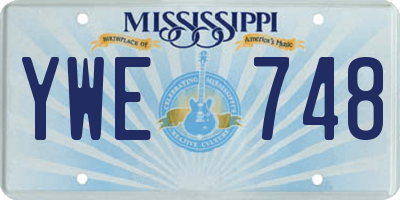 MS license plate YWE748