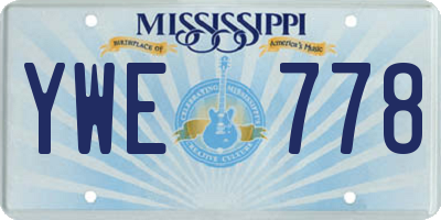 MS license plate YWE778