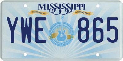 MS license plate YWE865