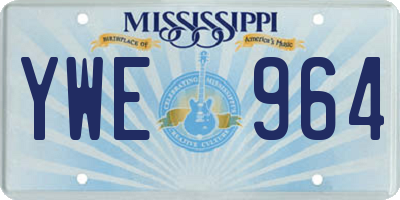 MS license plate YWE964