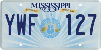 MS license plate YWF127