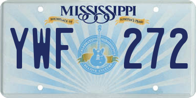 MS license plate YWF272