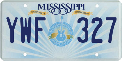 MS license plate YWF327