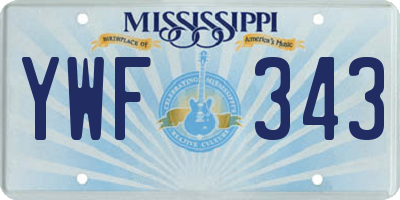 MS license plate YWF343