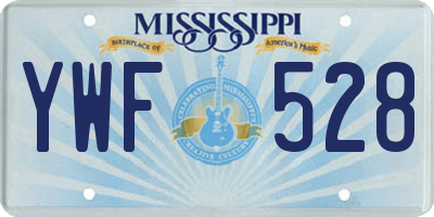 MS license plate YWF528