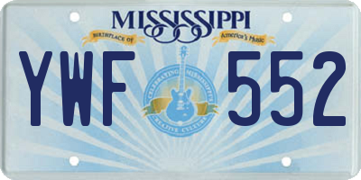 MS license plate YWF552
