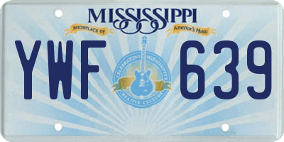 MS license plate YWF639
