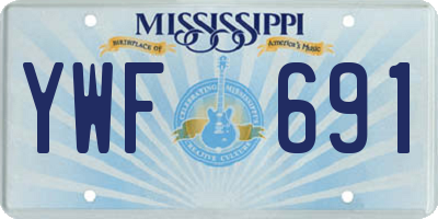 MS license plate YWF691