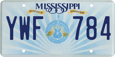 MS license plate YWF784