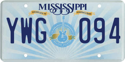 MS license plate YWG094