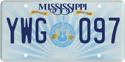 MS license plate YWG097