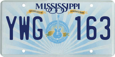MS license plate YWG163