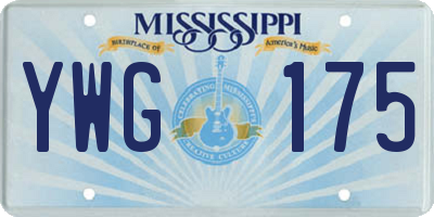 MS license plate YWG175