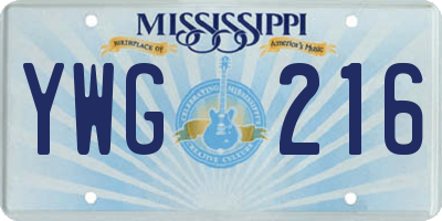 MS license plate YWG216