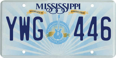 MS license plate YWG446