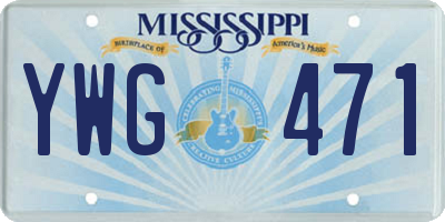 MS license plate YWG471