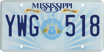 MS license plate YWG518