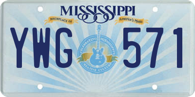 MS license plate YWG571