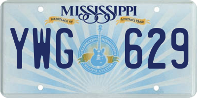 MS license plate YWG629