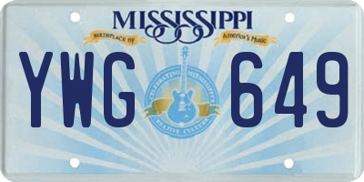 MS license plate YWG649