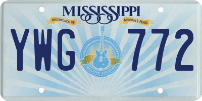 MS license plate YWG772