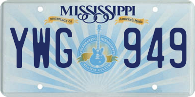 MS license plate YWG949