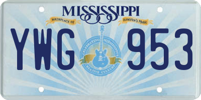 MS license plate YWG953