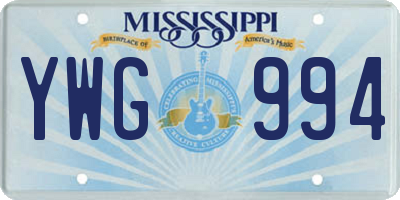 MS license plate YWG994