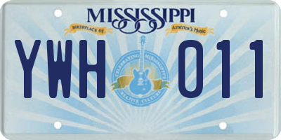 MS license plate YWH011