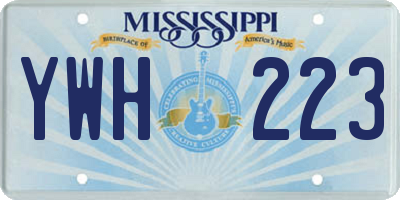MS license plate YWH223