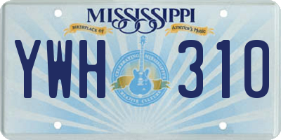MS license plate YWH310