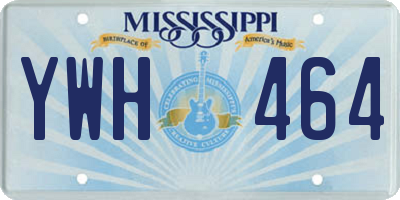 MS license plate YWH464