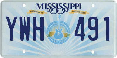 MS license plate YWH491